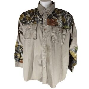 Master Sportsman Hunting Shirt Men's 2XL  Gorp Core Cabin Core Tan Camo‎ Quilted